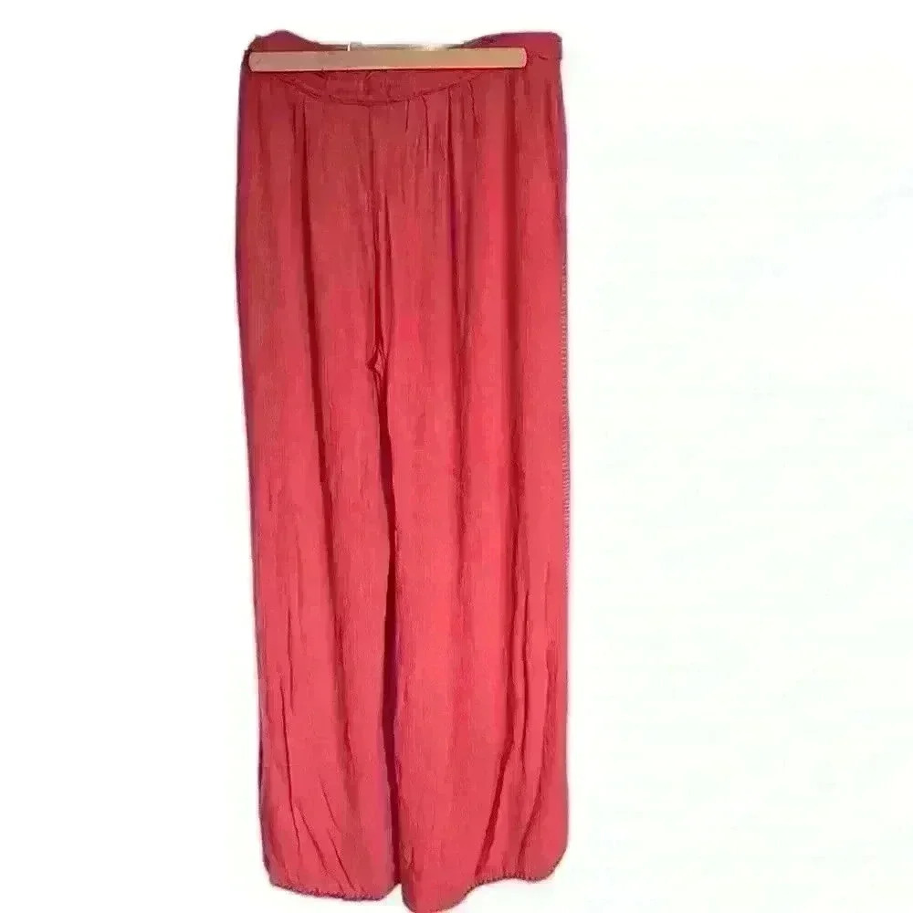 NWT JACHS Girlfriend NY Coral Drawstring Pants Size Large - Picture 6 of 8